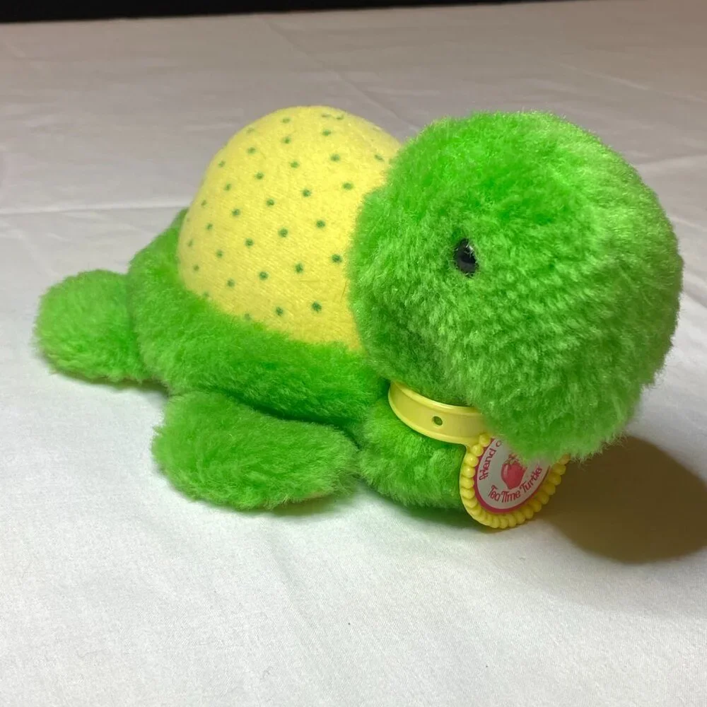 KENNER Green/Yellow Tea Time Turtle‎ Plush Strawberry Shortcake 1981 ~7in